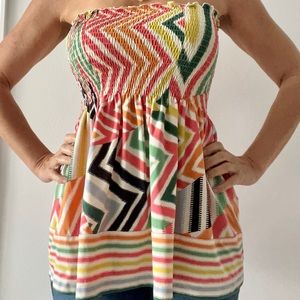 BCBG Geometric Tube Baby Doll Top
